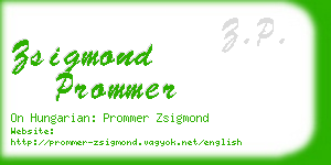 zsigmond prommer business card